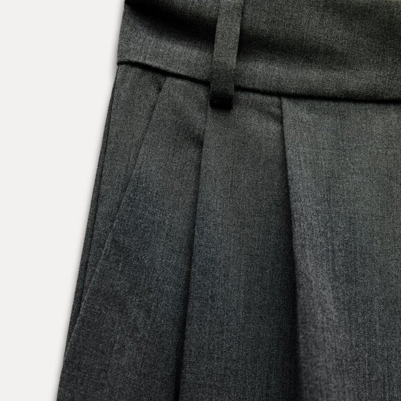 NWT ZARA 2 PIECES MATCH SET SUIT VEST WITH BACK STRAP + DOUBLE PLEAT PANTS GRAY - Picture 9 of 13